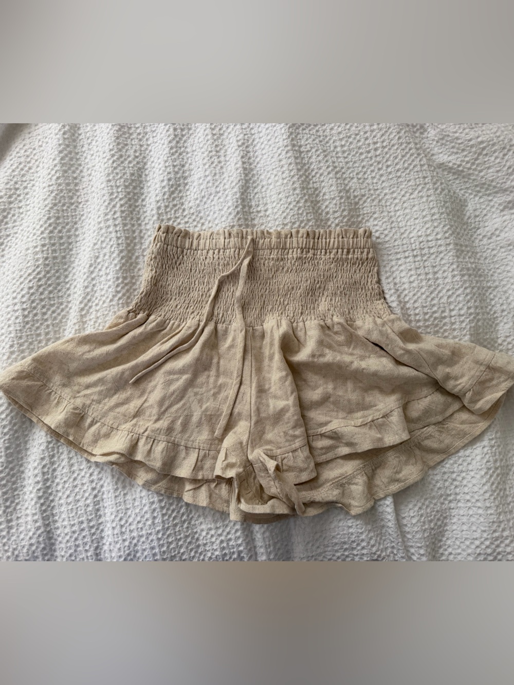 Mahina Tan Linen Shorts